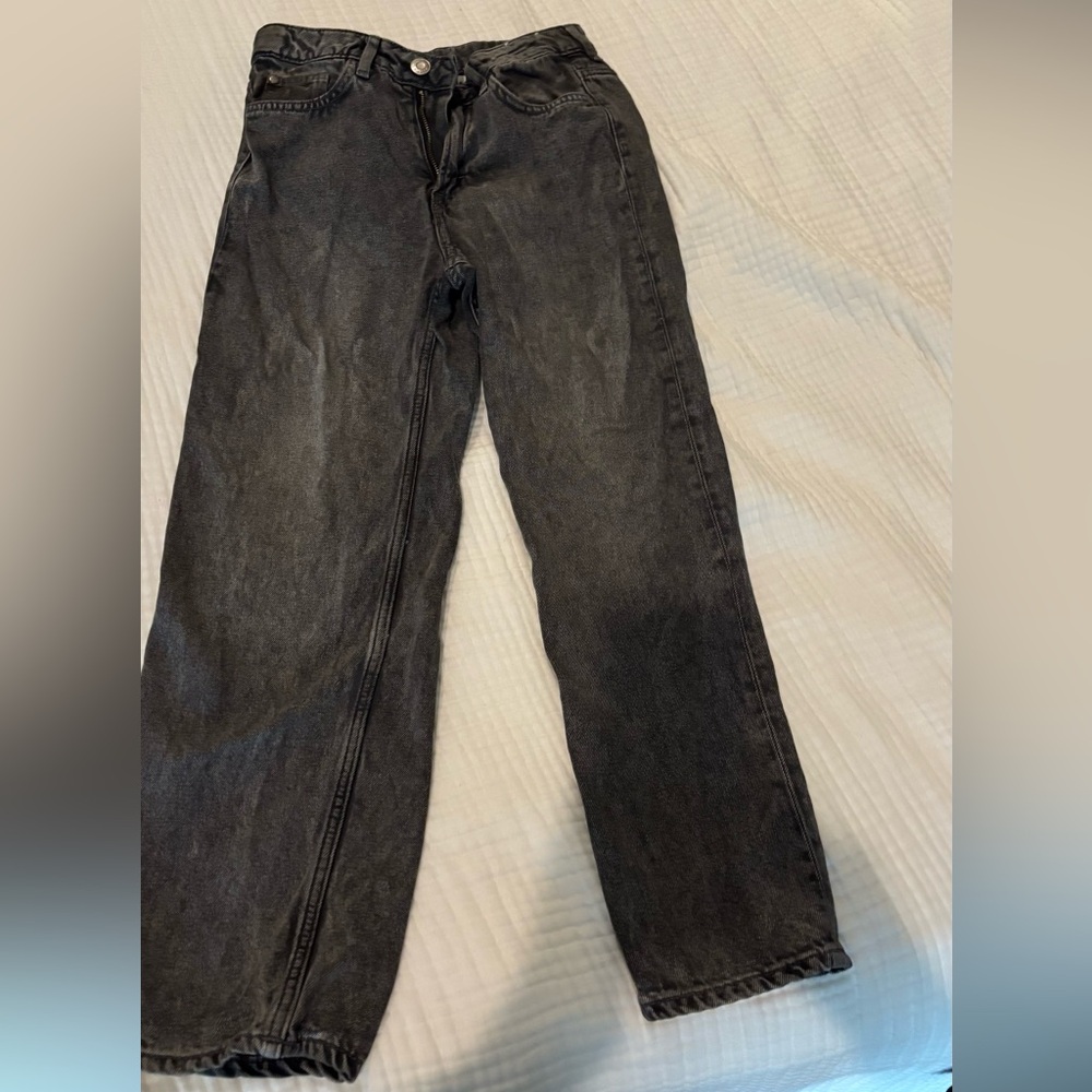 H&M Boys Black Acid Wash Loose Fit Jeans Size 12